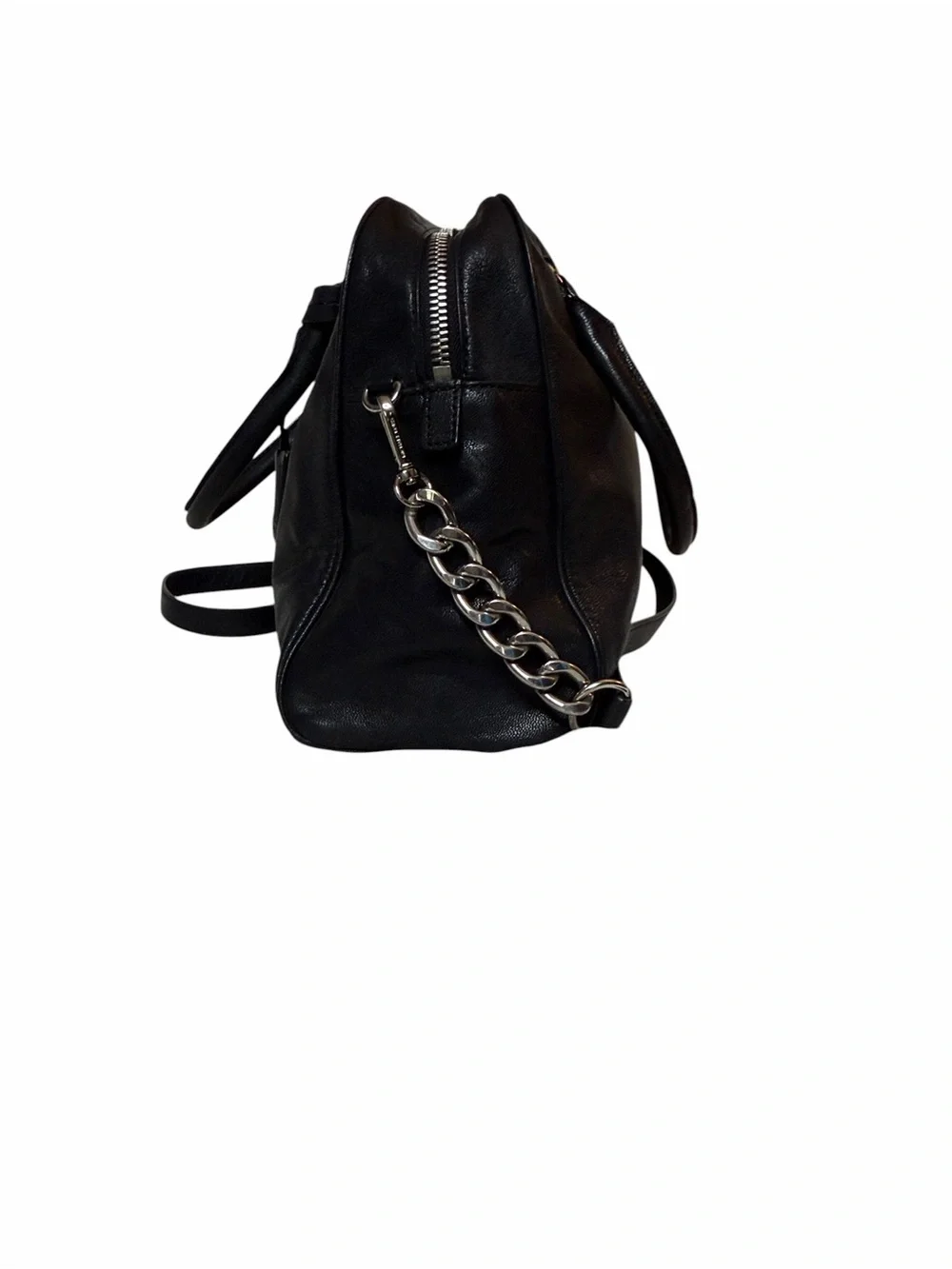Michael Kors Black Leather Shoulder Bag or Crossbody Chain Detail